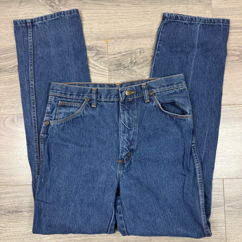 Vintage Wrangler Mens Slim Fit High Rise Blue Denim Jeans 31x31 USA Made 84416